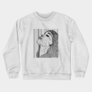 Afro woman in lines Crewneck Sweatshirt